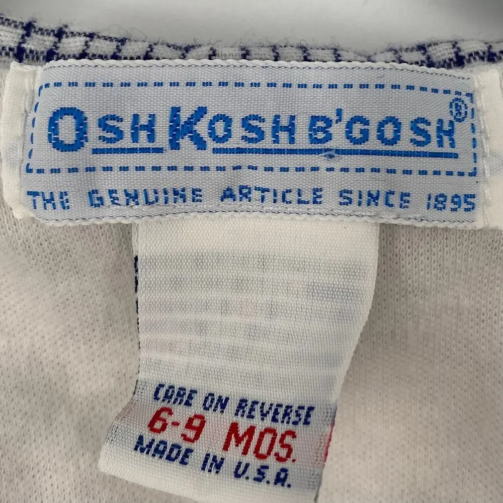 Vintage OshKosh B'Gosh 6-9 mos Vestbak Little Skipper Jumpsuit Red White‎ Blue